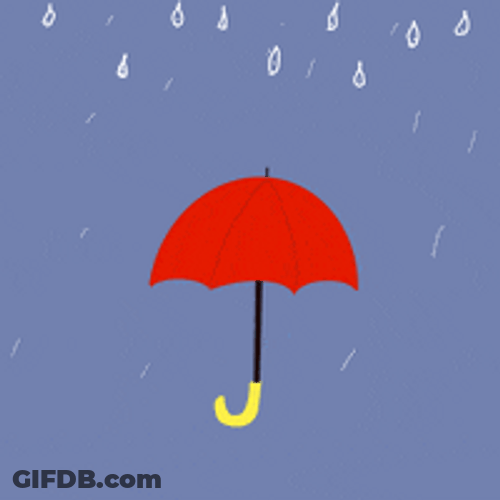 Red Umbrella In Rainy Day GIF