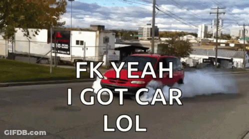 Red Van Driving With FK Yeah Car Lol GIF