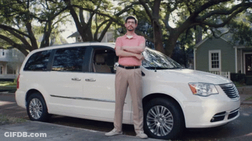Red Van Driving With Swagger Wagon In Action GIF
