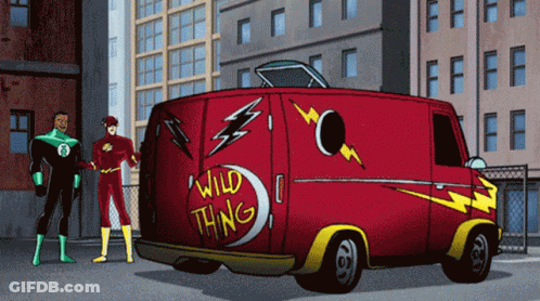 Red Van Saying Wild Thing GIF