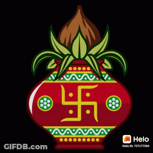 Red Vase With Cross And Word Helo GIF