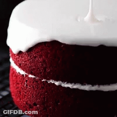 Red Velvet Cake With White Frosting GIF