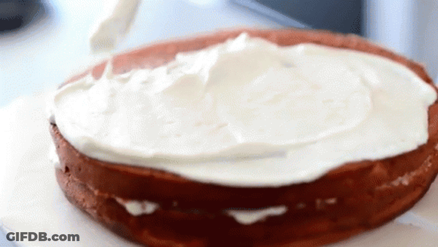 Red Velvet Moist Cake Preparing GIF