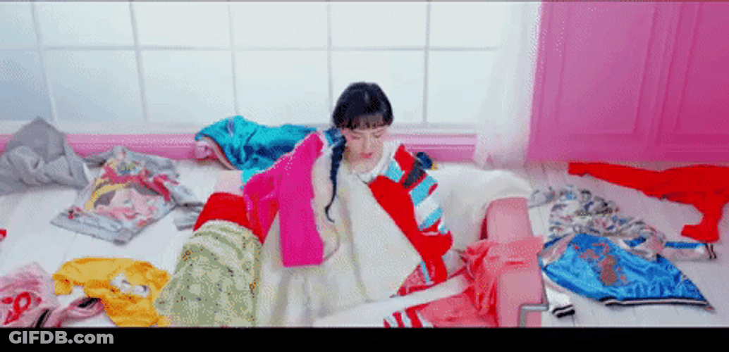 Red Velvet Wendy Clothes Scattered GIF