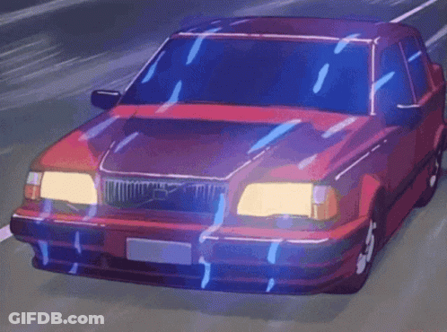 Red Volvo Car Driving GIF