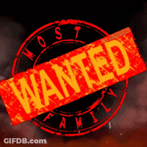 Red Wanted Sign In Circle GIF
