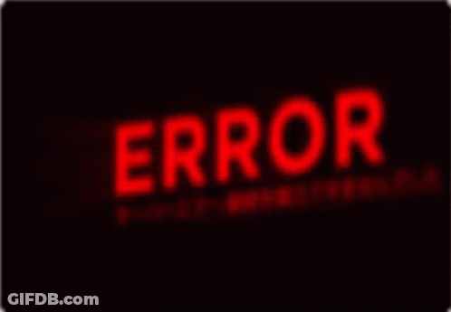 Red Warning Sign Saying Error GIF