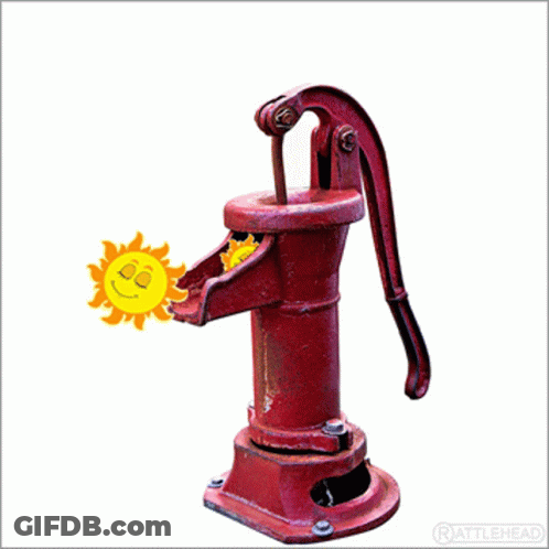 Red Water Pump With Word Rattlehead GIF