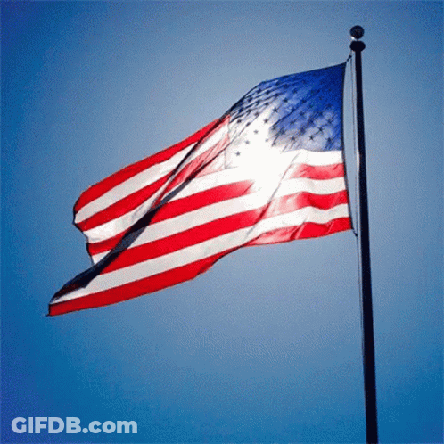 Red White And Blue American Flag Waving GIF