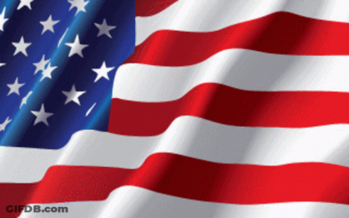 Red White And Blue American Flag With Stars GIF