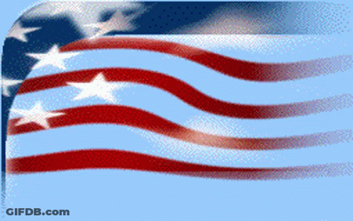 Red White And Blue American Flag With Stars GIF