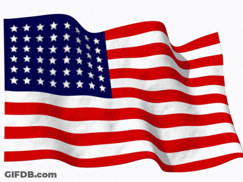 Red White And Blue American Flag With Stars GIF