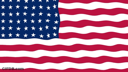 Red White And Blue American Flag With White Stars GIF