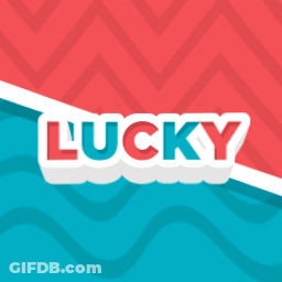Red White And Blue Background Saying Lucky GIF