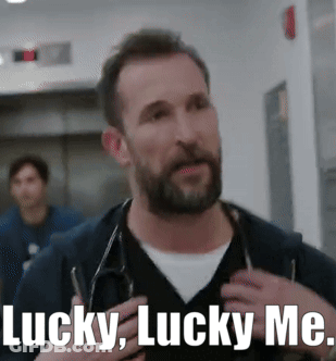 Red White And Blue Background With Word Lucky GIF