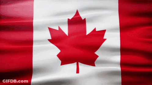 Red White And Blue Canadian Flag With Maple Leaf GIF