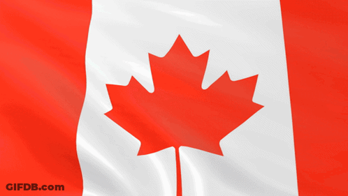 Red White And Blue Canadian Flag With Maple Leaf GIF
