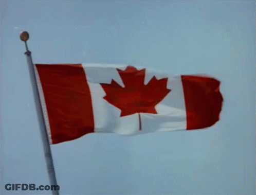 Red White And Blue Canadian Flag With Maple Leaf GIF