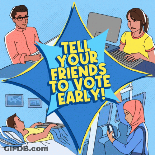 Red White And Blue Circle With Vote Inside GIF