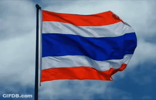Red White And Blue Flag With Blue Sky GIF