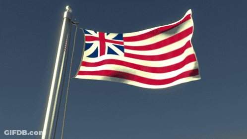 Red White And Blue Flag With British Flag GIF