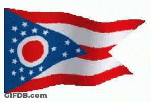 Red White And Blue Flag With Circle In Center GIF