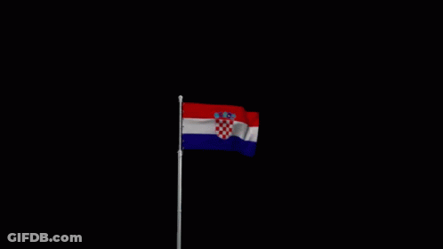 Red White And Blue Flag With Crest GIF
