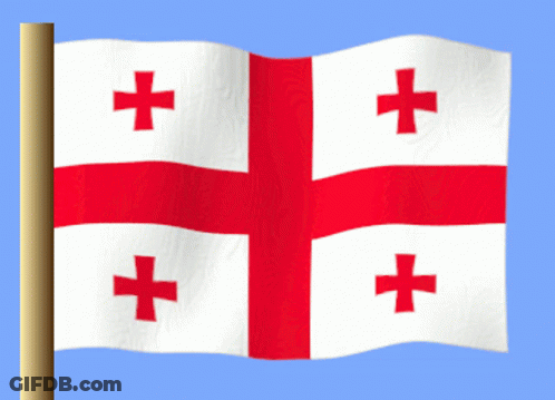 Red White And Blue Flag With Cross GIF