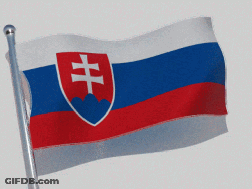 Red White And Blue Flag With Cross On Shield GIF