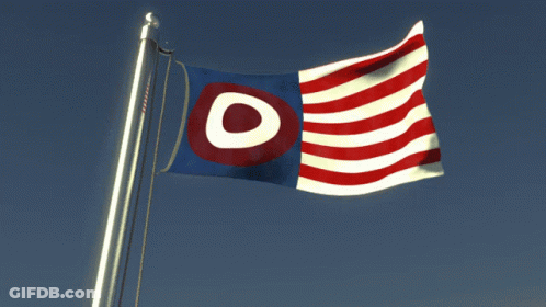 Red White And Blue Flag With Large Circle GIF