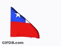 Red White And Blue Flag With Star Waving GIF