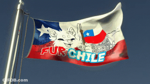 Red White And Blue Fur Chile Flag GIF