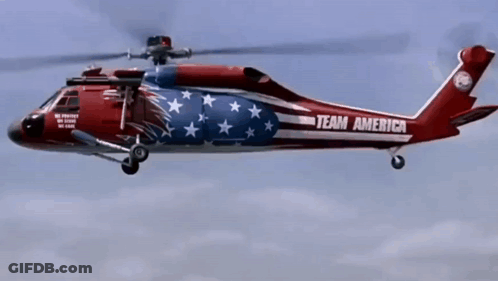 Red White And Blue Helicopter Team America GIF