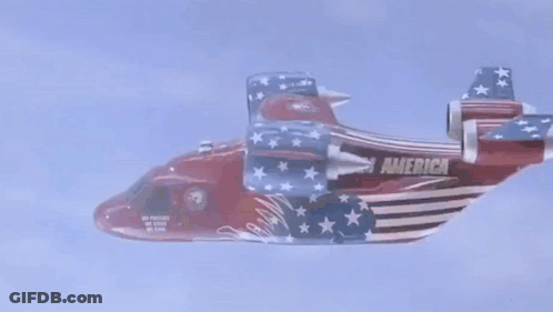 Red White And Blue Plane Team America GIF