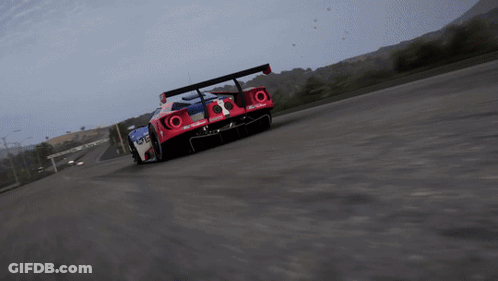 Red White And Blue Race Car Number 66 GIF