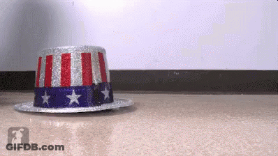 Red White And Blue Top Hat With Stars GIF
