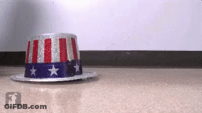 Red White And Blue Top Hat With Stars GIF