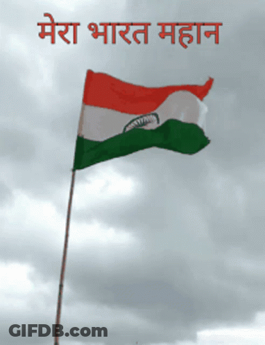 Red White And Green Flag Flying In Wind GIF