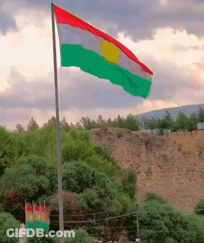 Red White And Green Flag With Sun GIF