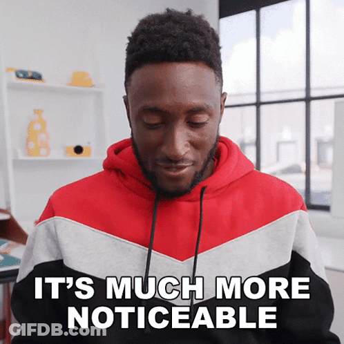 Red White Black Hoodie Man Says It's Much More Noticeable GIF