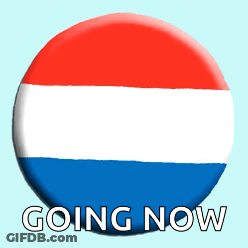 Red White Blue Circle Saying Going Now GIF
