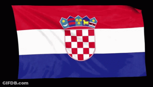 Red White Blue Flag With Coat Of Arms GIF