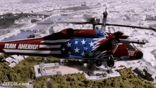 Red White Blue Helicopter Team America GIF