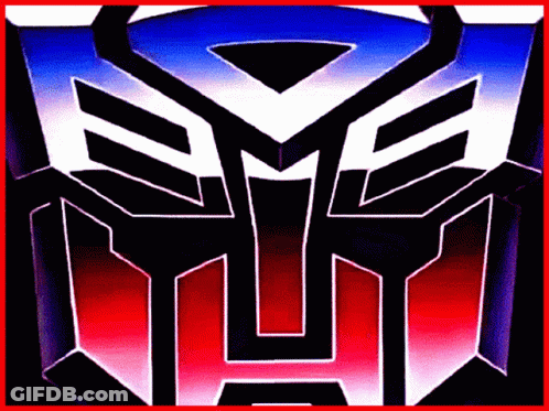 Red White Blue Transformer Logo With Red Border GIF