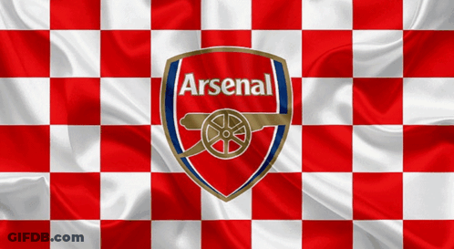 Red White Checkered Arsenal Flag GIF