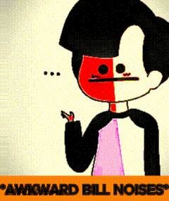 Red White Face Cartoon Awkward Bill Noises GIF