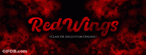 Red Wings Clan De Argentum Online Is Displayed On A Black Background GIF