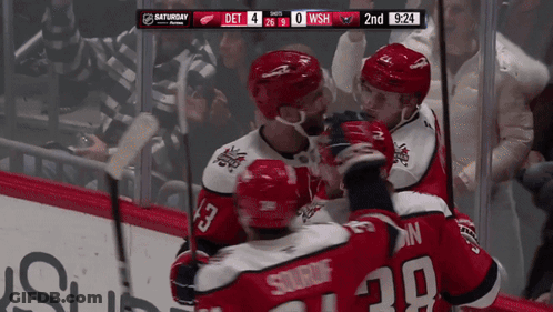 Red Wings Vs Capitals Hockey Game GIF