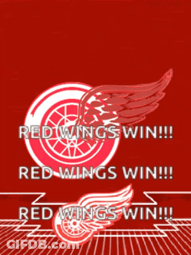 Red Wings Win !!! Red Wings Win !!! Red Wings Win !! Red Wings Win !!! GIF