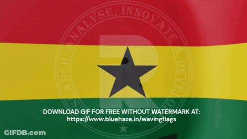 Red Yellow Green And Black Flag With Black Star GIF